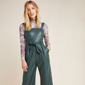 NWT Anthro Samira Faux Leather Jumpsuit